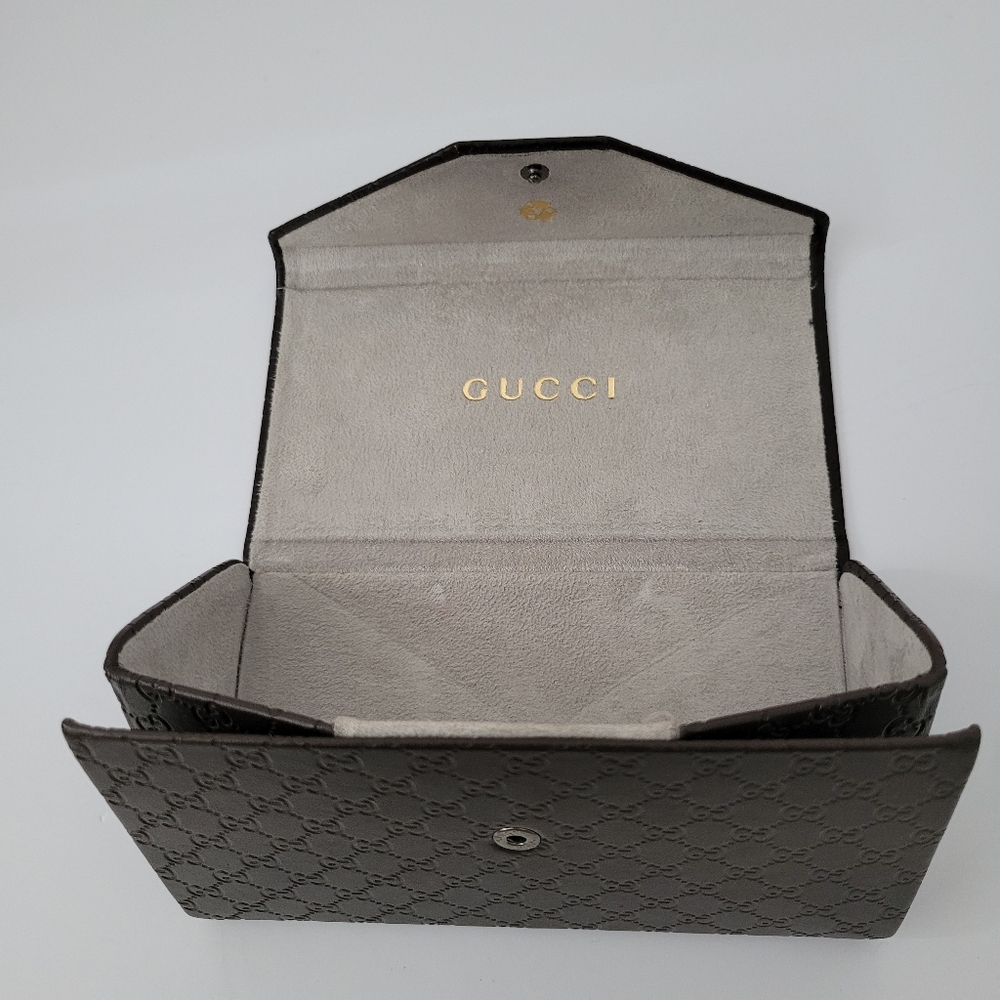 Gucci leather glasses foldable case